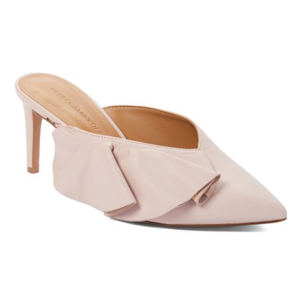 New Rebecca Minkoff Giov Pink Leather Mules HOST PICK